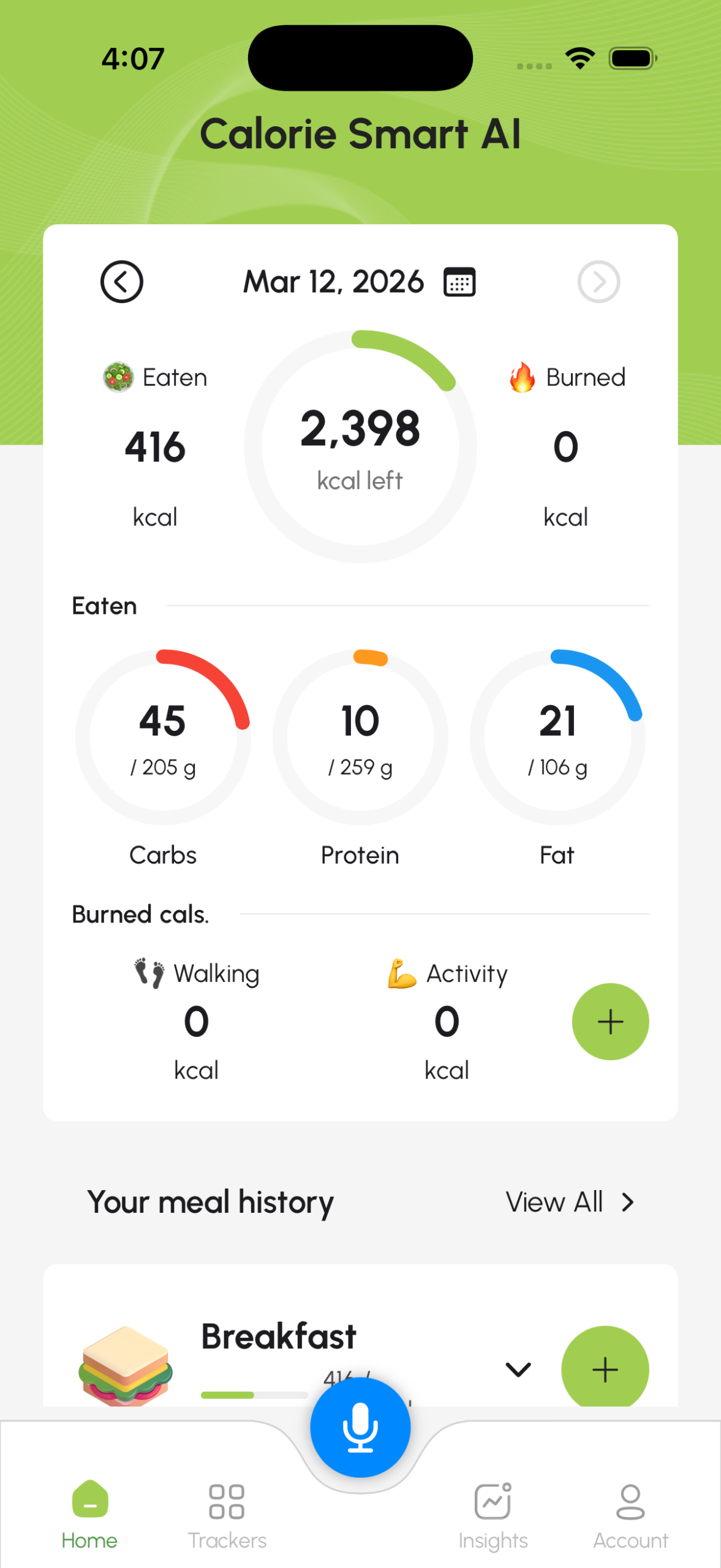 Calorie Smart AI Dashboard